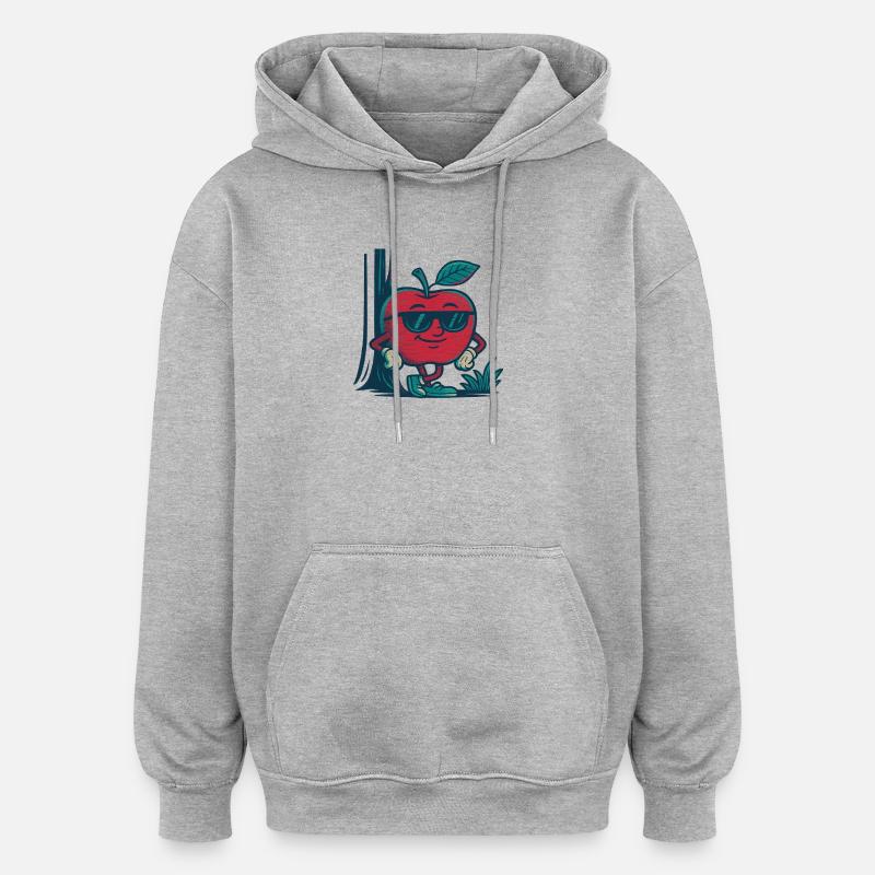 Pomme égalée - Sweat à capuche oversize unisexe - gris chiné