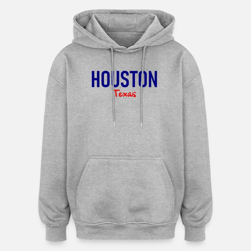Houston - Texas - États-Unis - Amérique - Amérique - Sweat à capuche oversize unisexe - gris chiné
