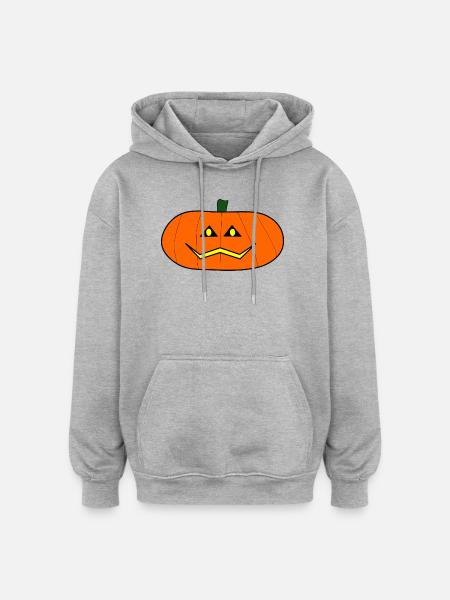 HALLOWEEN. PUMPKIN. HALLOWEEN PUMPKIN - Oversized Unisex Hoodie - heather grey