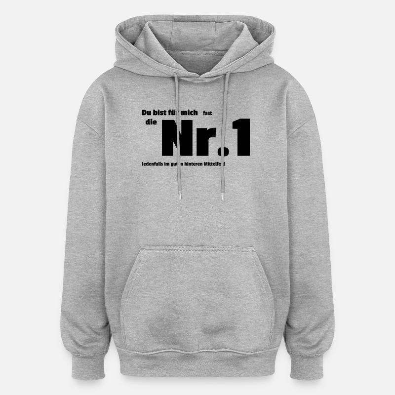 Nummer Eins - Oversized Unisex Hoodie - Grau meliert