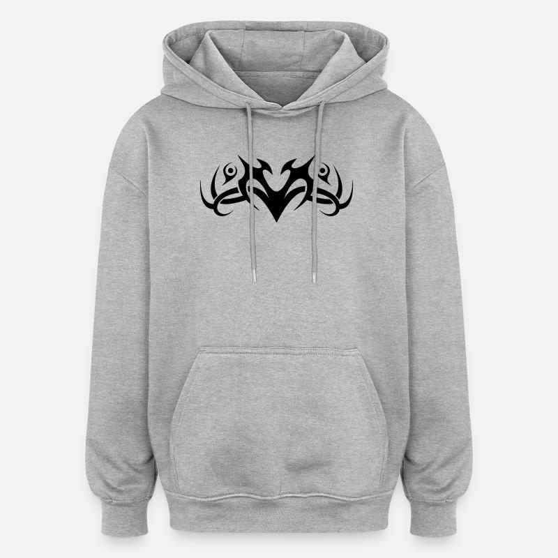 Tribal 8 par Helfspawn - Sweat à capuche oversize unisexe - gris chiné