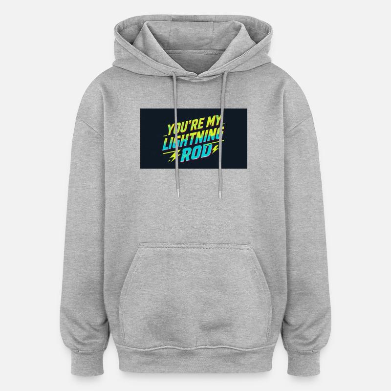 Du bist mein Blitzableiter - Oversized Unisex Hoodie - Grau meliert
