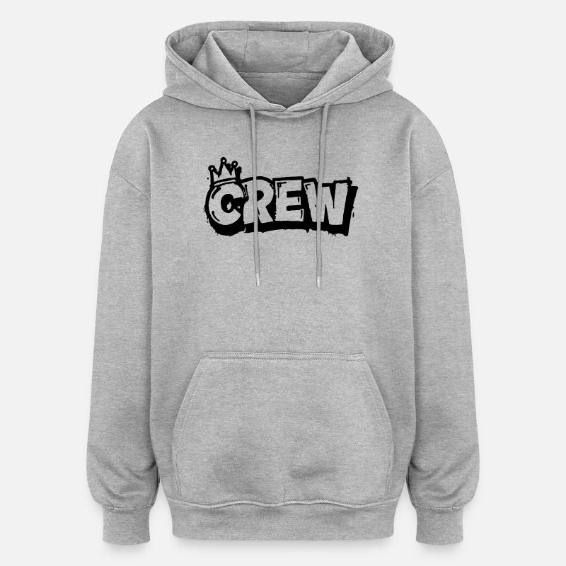 Graffiti de l’équipe - Sweat à capuche oversize unisexe - gris chiné