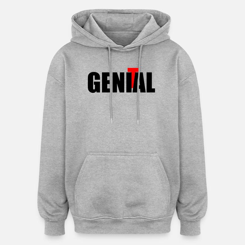 Génitaux génitaux - Sweat à capuche oversize unisexe - gris chiné