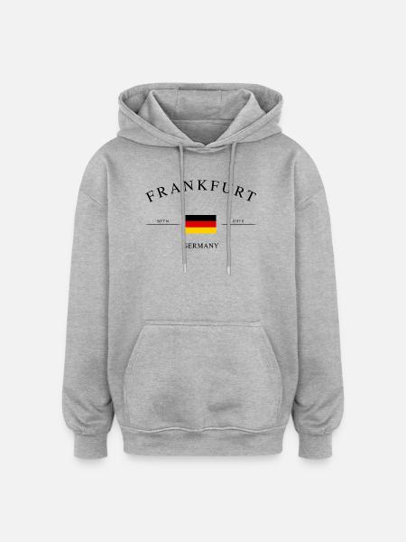 Frankfurt Germany – Holiday Souvenir & Gift - Oversized Unisex Hoodie - heather grey