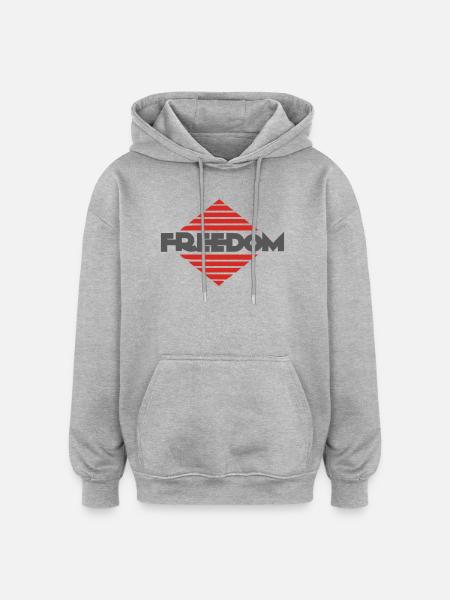 Design Graphique freedom - Sweat à capuche oversize unisexe - gris chiné