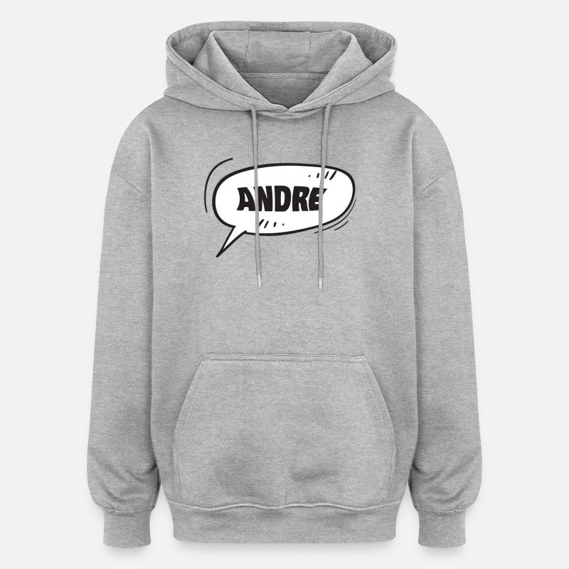André André - Sweat à capuche oversize unisexe - gris chiné