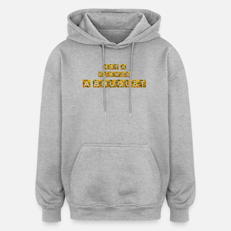 Bouquet de tournesols et de graminées - Sweat à capuche oversize unisexe - gris chiné
