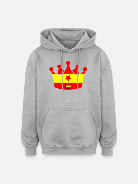 Spanien Krone - Oversized Unisex Hoodie - Grau meliert