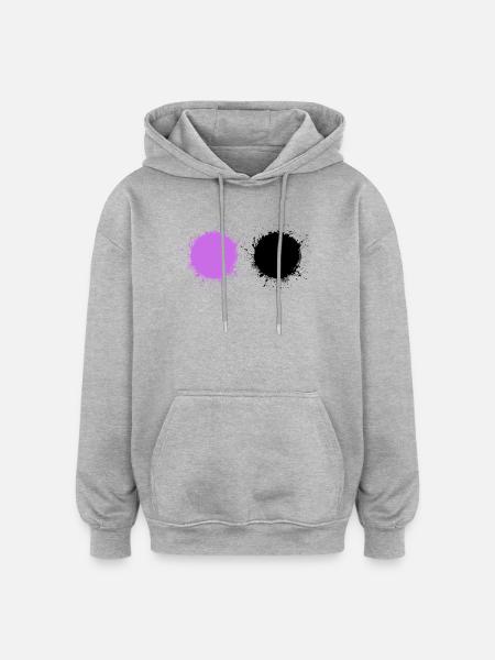 Lila Schwarz - Oversized Unisex Hoodie - Grau meliert