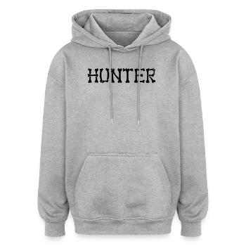 hunter - Oversized Unisex Hoodie - Grau meliert - Vorne - Noah (186cm)