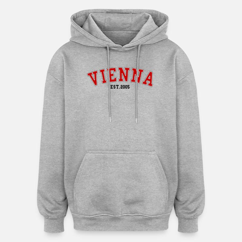 Vienna_Est_2005 - Sweat à capuche oversize unisexe - gris chiné