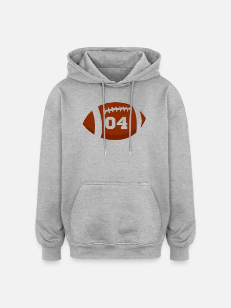 Number 4 rugby - 4th anniversary rugby - Oversized Unisex Hoodie - heather grey