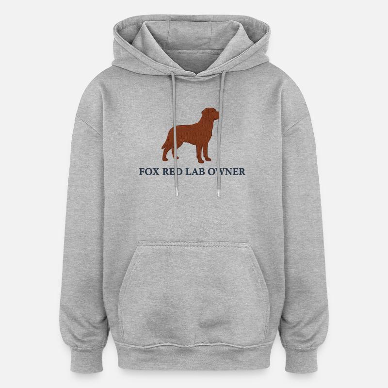 Logo du Labrador rouge renard - Sweat à capuche oversize unisexe - gris chiné
