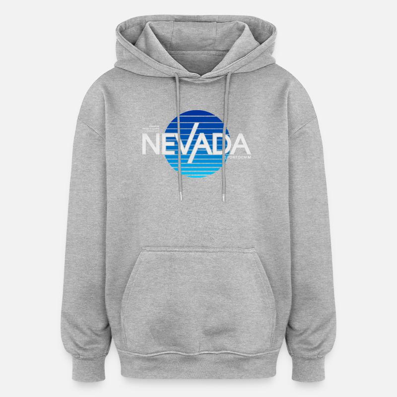 Nevada Sport Denim Design - Sweat à capuche oversize unisexe - gris chiné