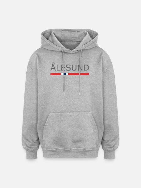 Ålesund - Norge - Norge - Norge - Oversized unisex-hettegenser - gråmelert