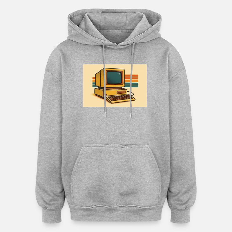 Retro Computer 80s - Oversized Unisex Hoodie - heather grey