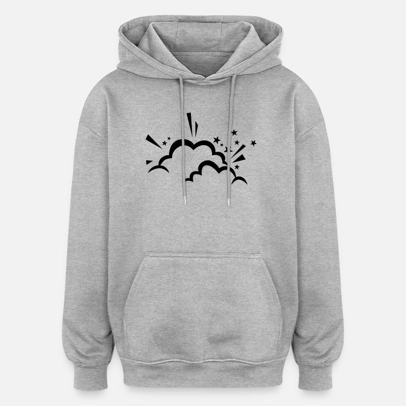 Comic cloud after explosion - Oversized Unisex Hoodie - heather grey