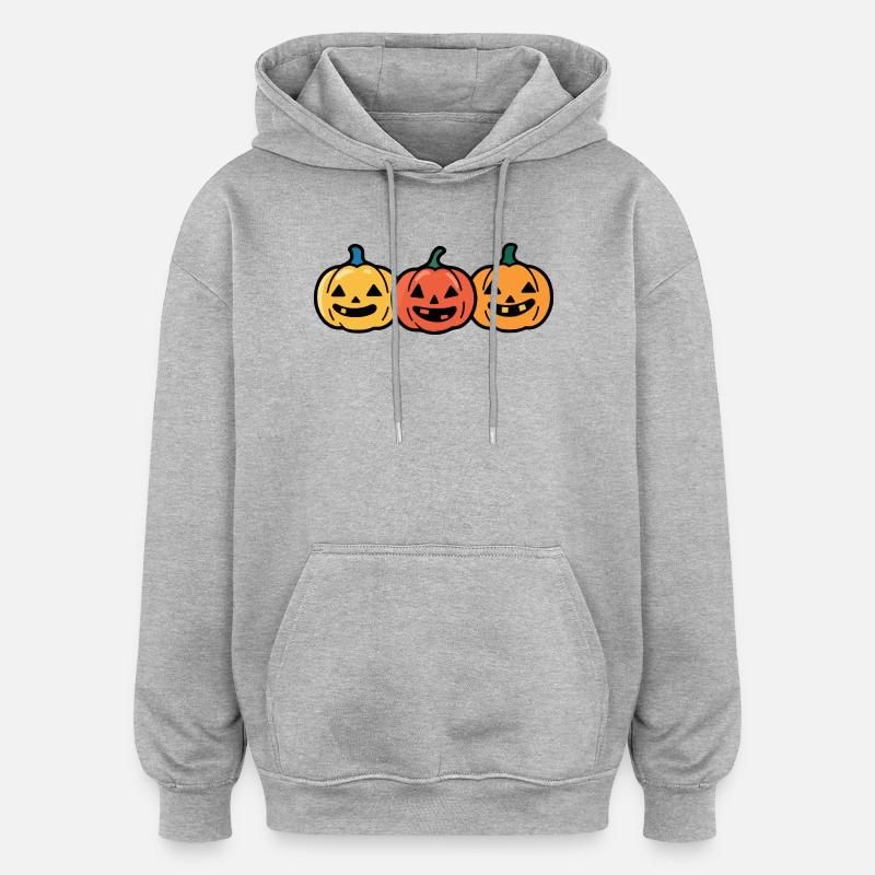 Pumpkin Halloween Comic - Oversized Unisex Hoodie - heather grey