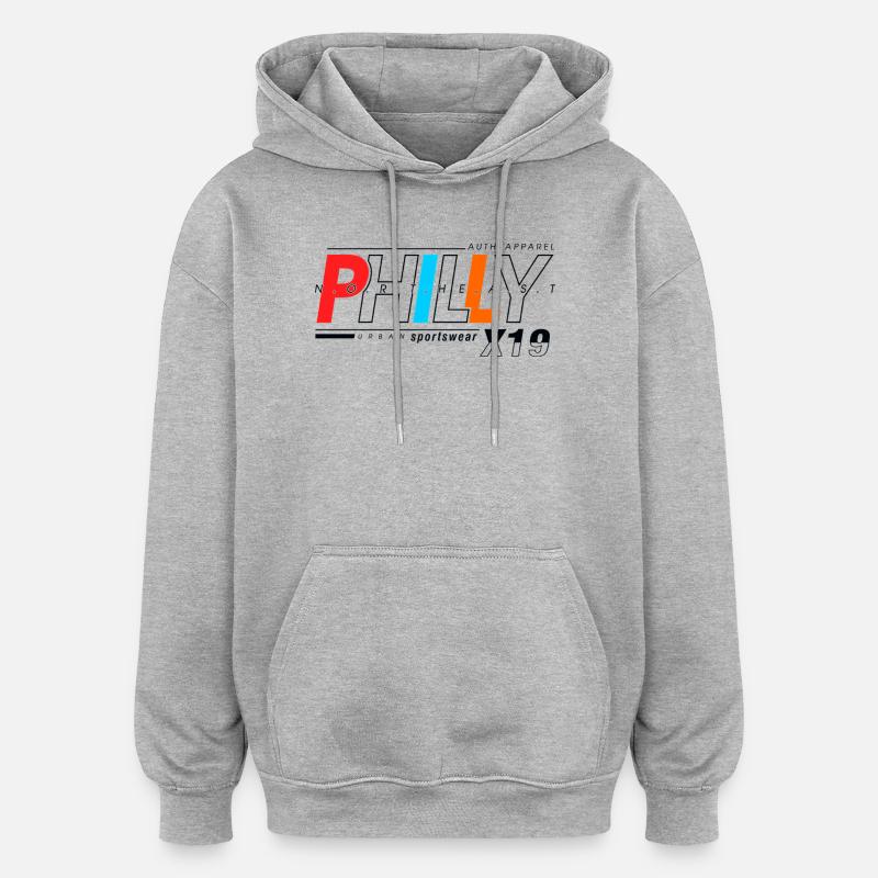 Abstract Geometric Pattern Design - Oversized Unisex Hoodie - heather grey