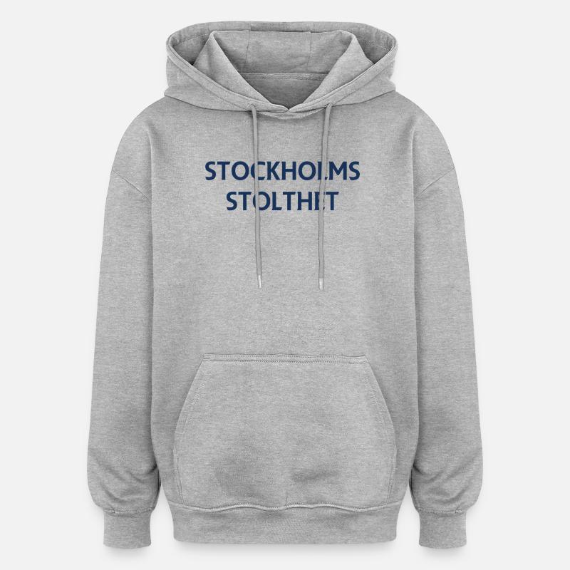 Fierté de Stockholm - Sweat à capuche oversize unisexe - gris chiné