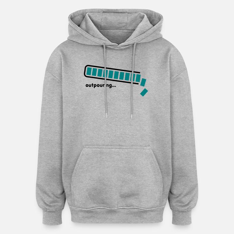 épanchement - Sweat à capuche oversize unisexe - gris chiné