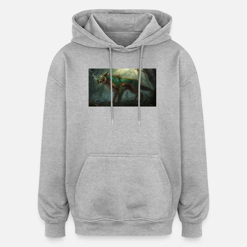 Dragontiger 2 - Sweat à capuche oversize unisexe - gris chiné