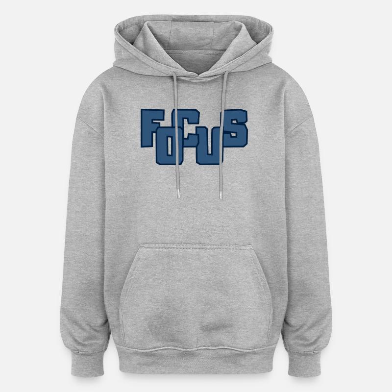 Fools Gras Lettres majuscules - Sweat à capuche oversize unisexe - gris chiné