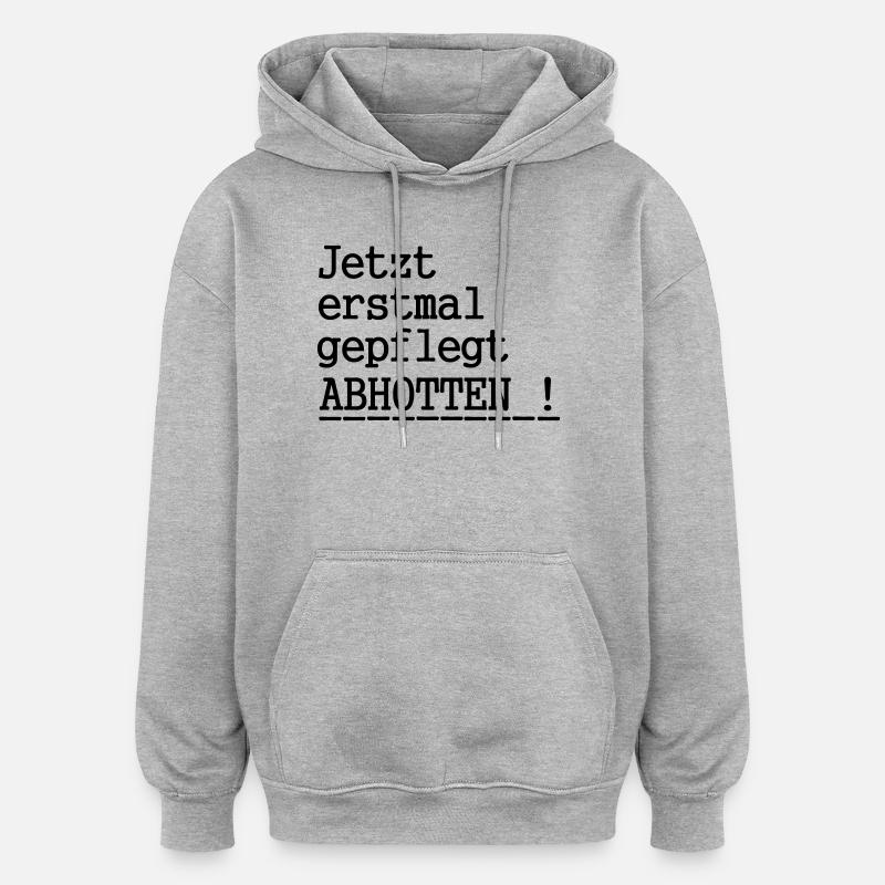 Abhotten - Sweat à capuche oversize unisexe - gris chiné