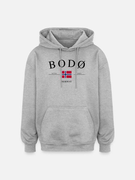 Bodø Norway – Holiday Souvenir & Gift - Oversized Unisex Hoodie - heather grey