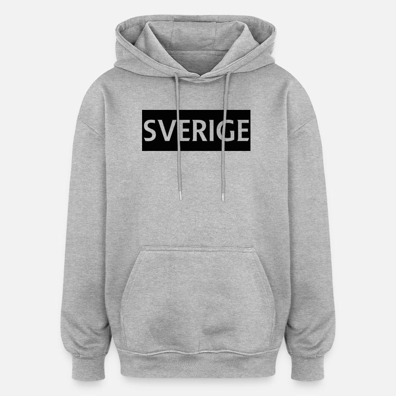 Suède - Sweat à capuche oversize unisexe - gris chiné