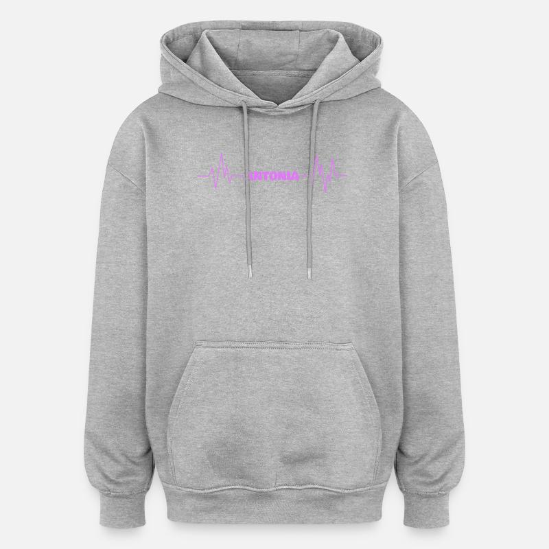 Antonia - Sweat à capuche oversize unisexe - gris chiné