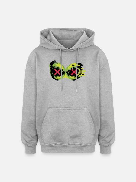 Neon X Goggles - Oversized Unisex Hoodie - heather grey