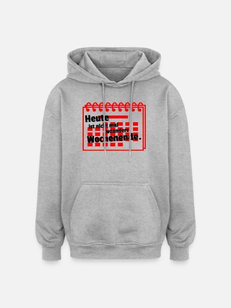 Nirgends Wochenende - Oversized Unisex Hoodie - Grau meliert