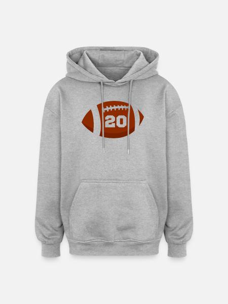 Rugby Nummer 20 - 20. Rugby-Jubiläum - Oversized Unisex Hoodie - Grau meliert
