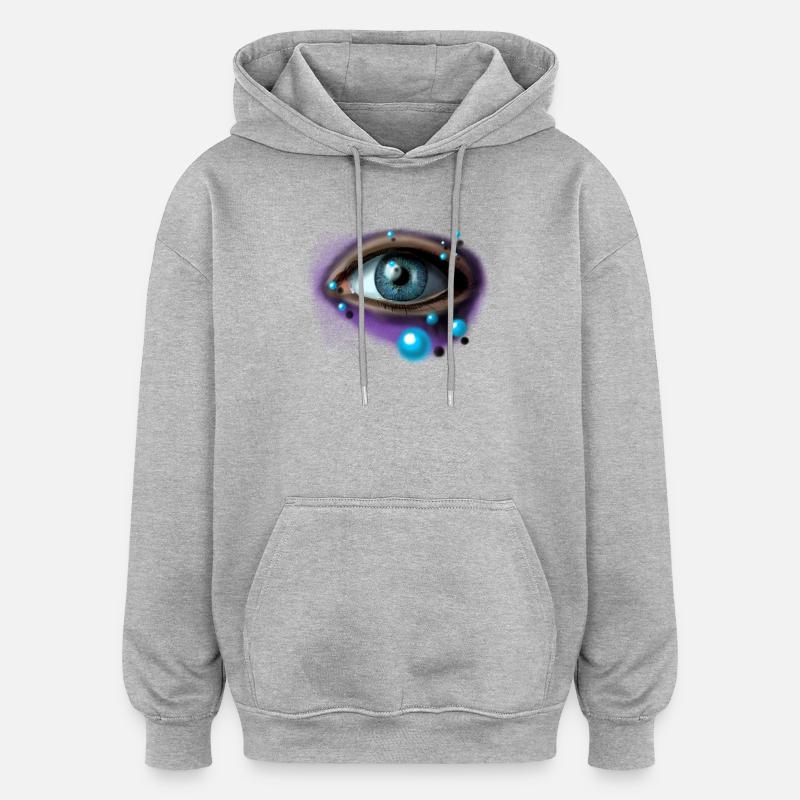 Oeil dans l’éclat lavande - Sweat à capuche oversize unisexe - gris chiné
