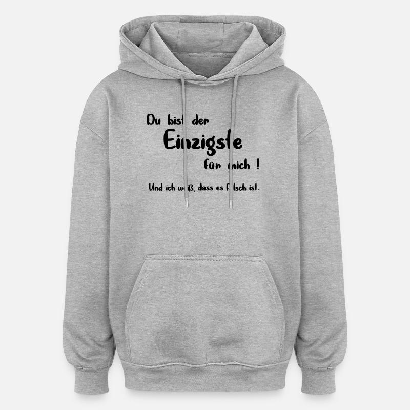 Der Einzigste - Oversized Unisex Hoodie - Grau meliert