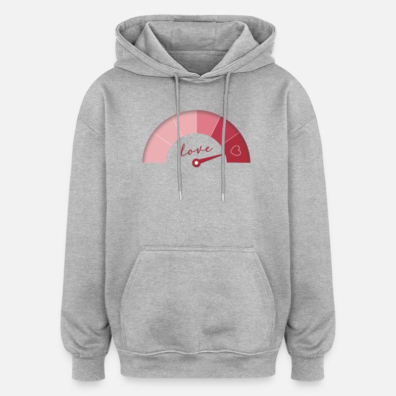Love Meter – Édition anniversaire - Sweat à capuche oversize unisexe - gris chiné