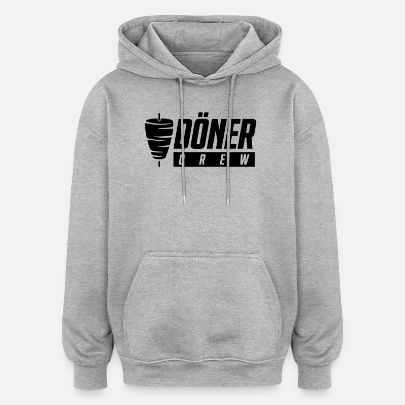 L’équipe Döner - Sweat à capuche oversize unisexe - gris chiné