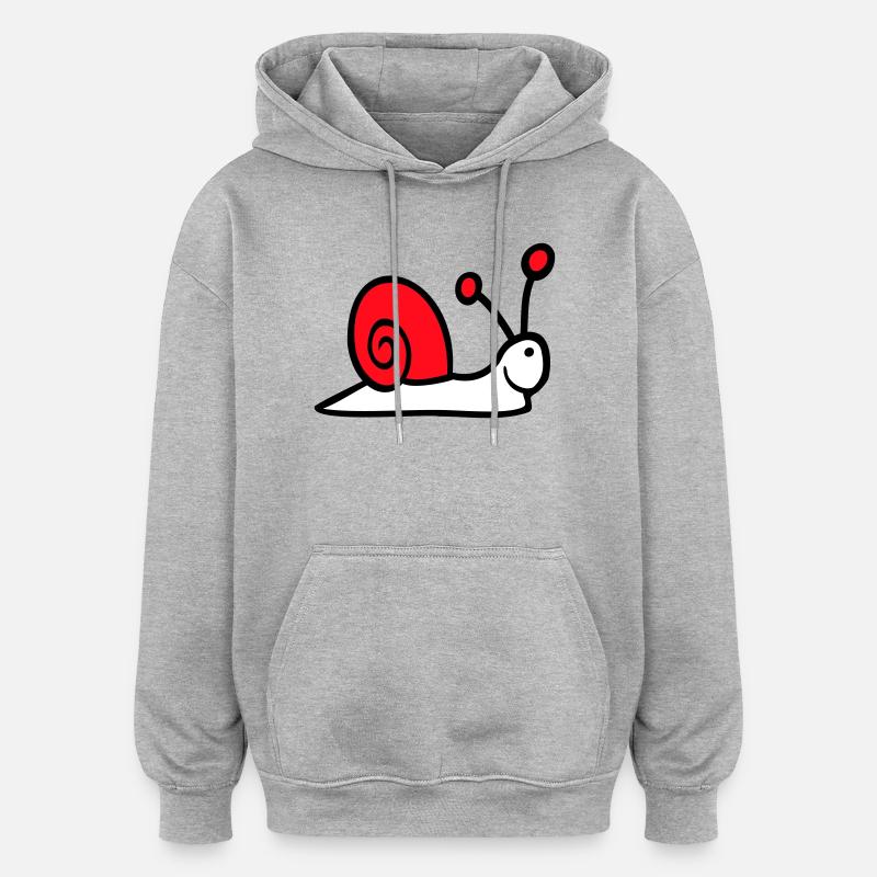 coquille d’escargot mignon mignon heureux cool - Sweat à capuche oversize unisexe - gris chiné