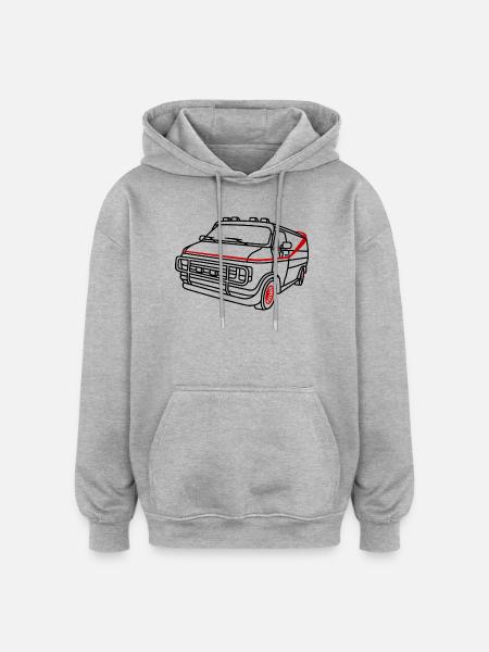 GMC Vandura: A-Team Cult & Retro - Oversized Unisex Hoodie - heather grey