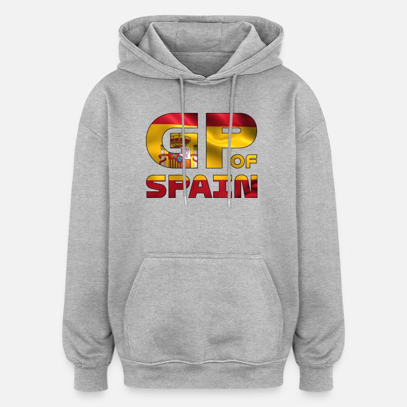 spain_gp - Sweat à capuche oversize unisexe - gris chiné
