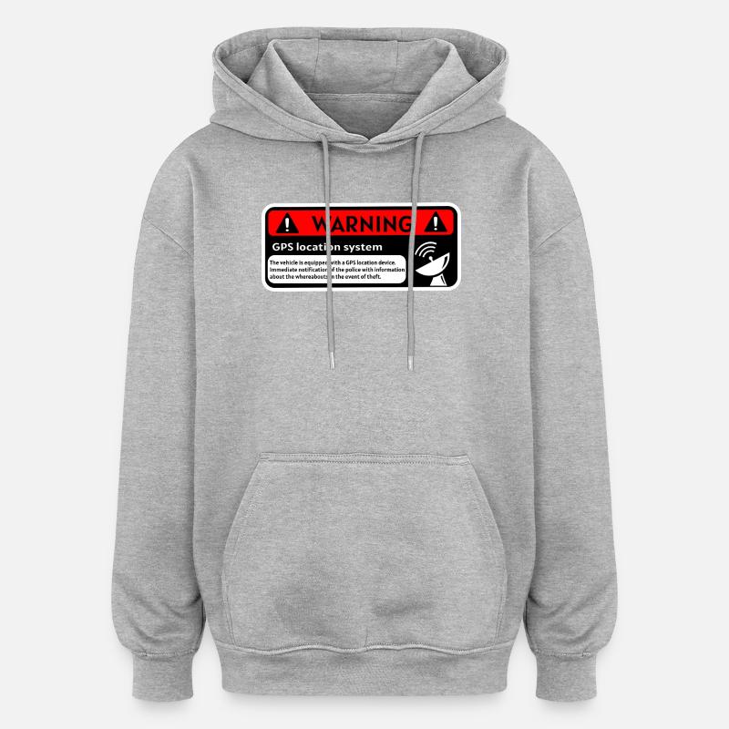 GPS Avertissement - Sweat à capuche oversize unisexe - gris chiné