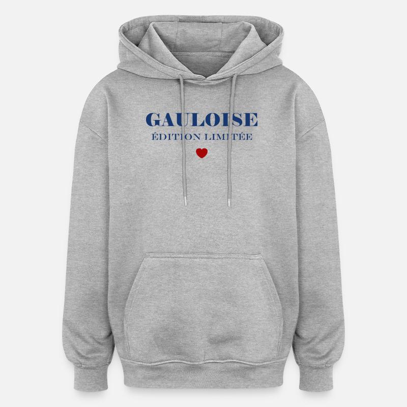 Gauloise  - Sweat à capuche oversize unisexe - gris chiné