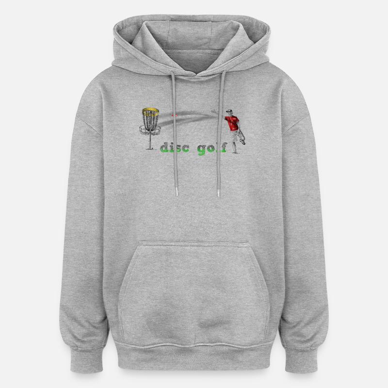 Disc Golf - Sweat à capuche oversize unisexe - gris chiné