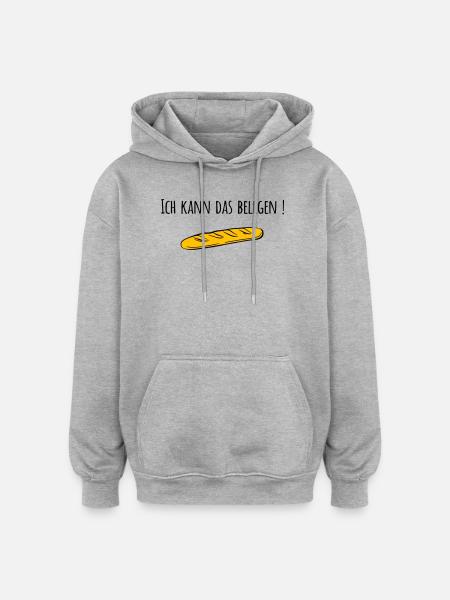 Baguette - Oversized Unisex Hoodie - Grau meliert