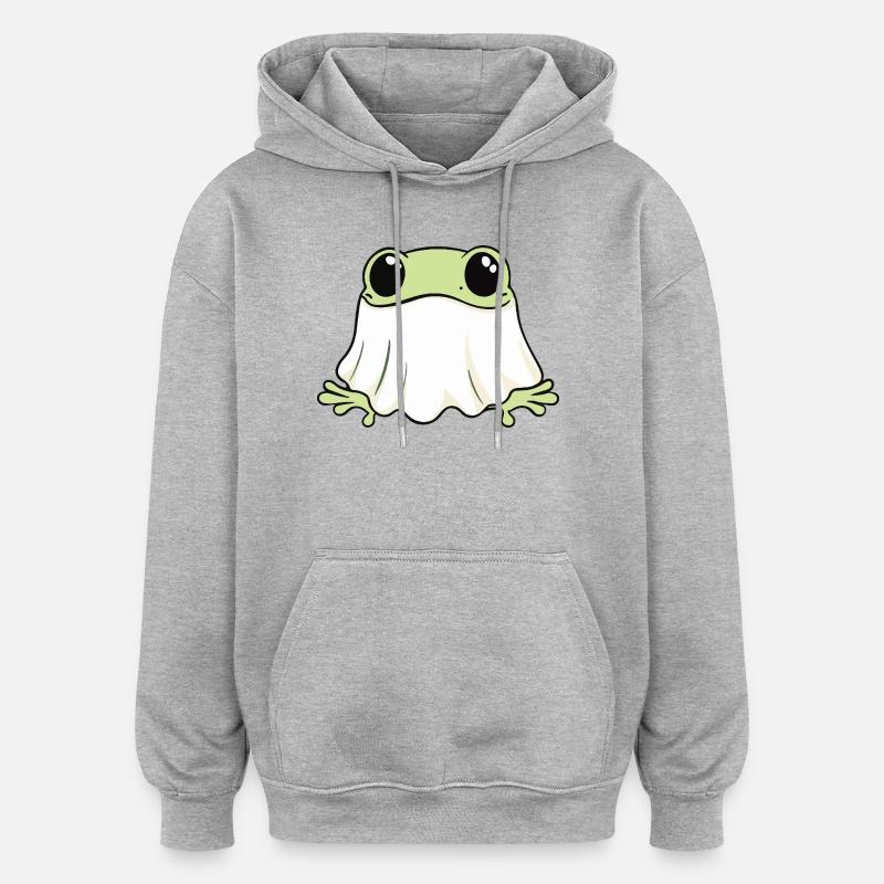 Frosch Halloween Geist - Oversized Unisex Hoodie - Grau meliert