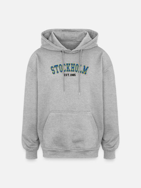 Stockholm Est.1985 - Oversized Unisex Hoodie - Grau meliert