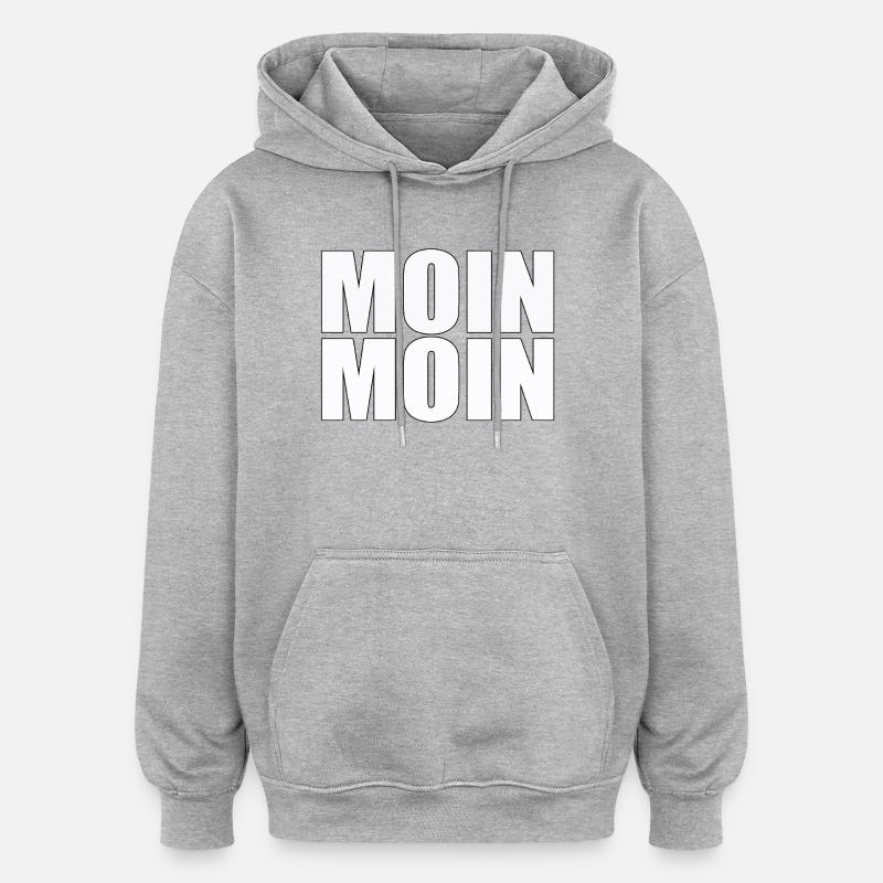 Moin Moin - Sweat à capuche oversize unisexe - gris chiné