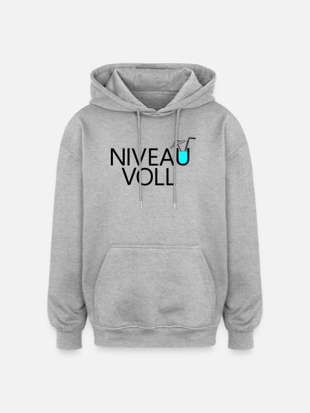 Niveau complet - Sweat à capuche oversize unisexe - gris chiné